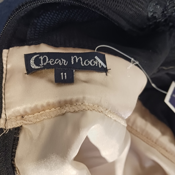 NWT Dear Moon Elegant Black Lace Overlay Dress Jr Size 11 - Picture 9 of 11